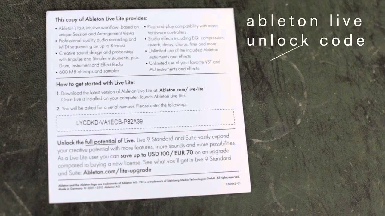 Ableton Live 9 Registration Code